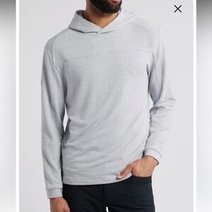 Johnnie-O Remmy Lightweight Performance Hoodie in Seal Light Gray Size Small